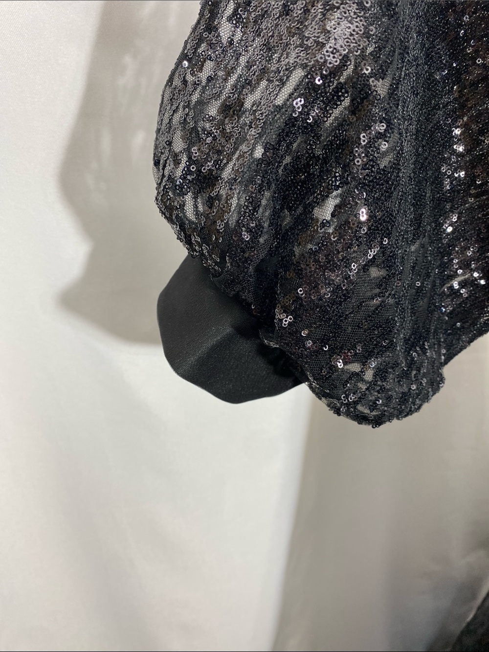 Mac Duggal Black Jewel Encrusted Illusion Long Sleeve A-line Gown Size 14 NWT - Picture 7 of 16